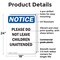 Signmission Please Do Not Leave Children Unattended, 18 in W x Rectangle, Plastic OS-2PACK-NS-P-1824-V-17394 - alternate 5